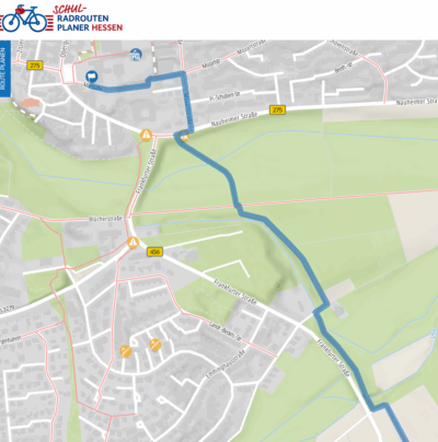 Hessischer Schulradweg Routenplaner, "sichere" Verbindung von der CWS nach Wehrheim