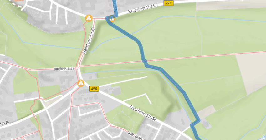 Hessischer Schulradweg Routenplaner, "sichere" Verbindung von der CWS nach Wehrheim